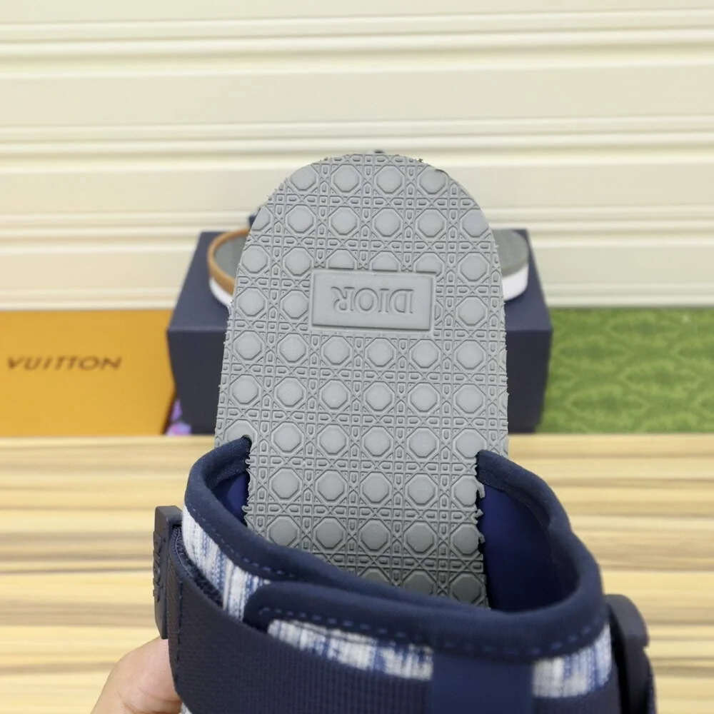 디올 오블리크 카스리 자카드 블루 샌들