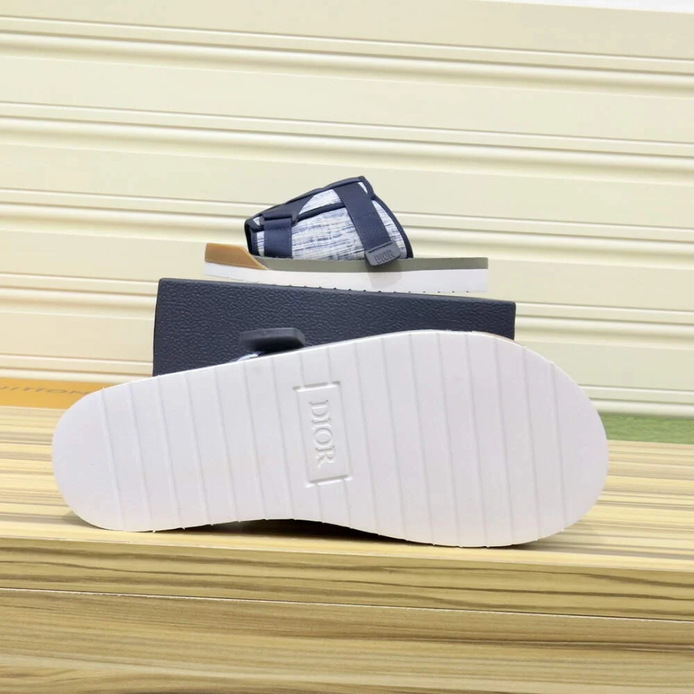 디올 오블리크 카스리 자카드 블루 샌들