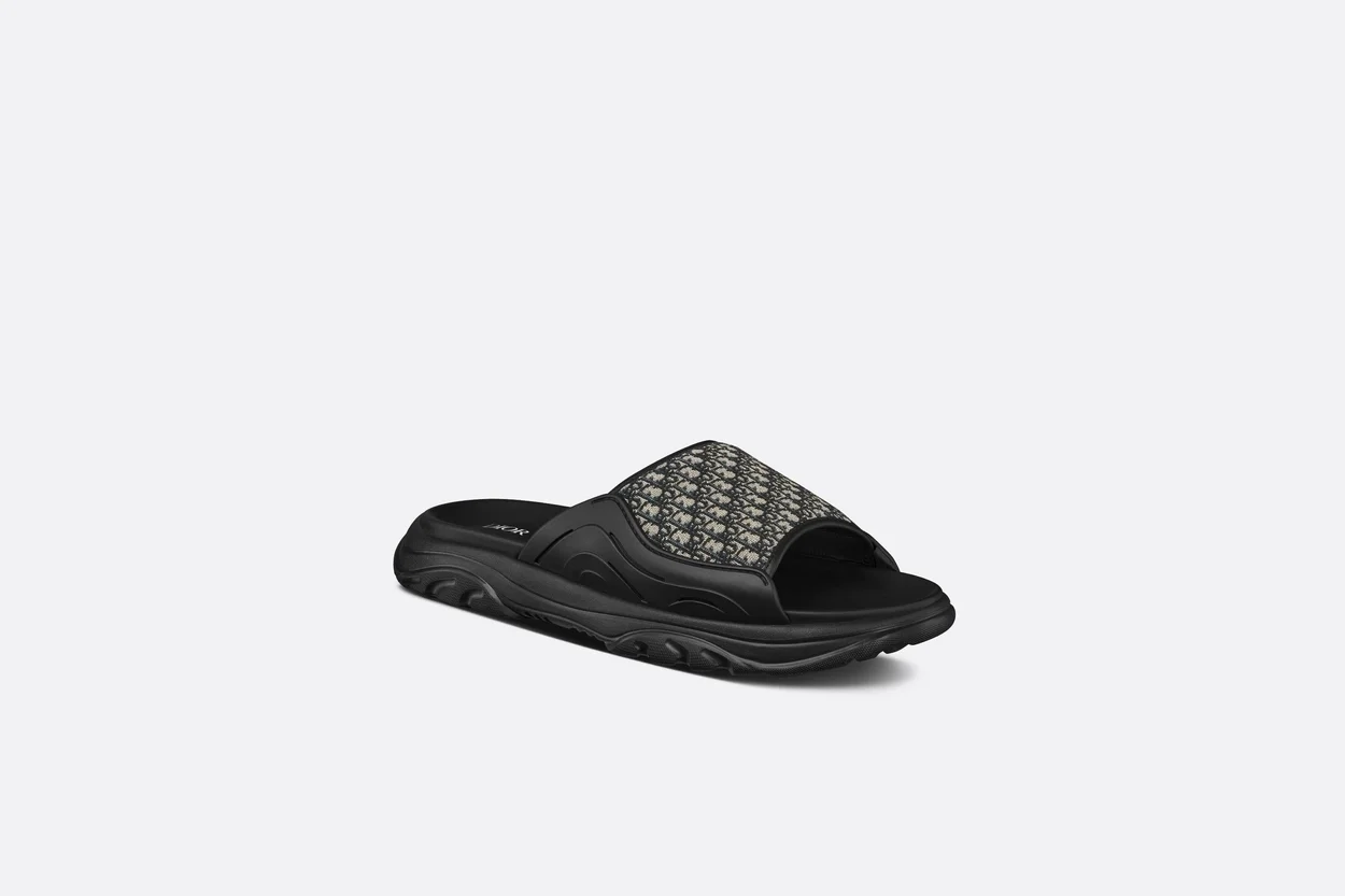 디올 H-TOWN 샌들 블랙 러버 & 베이지