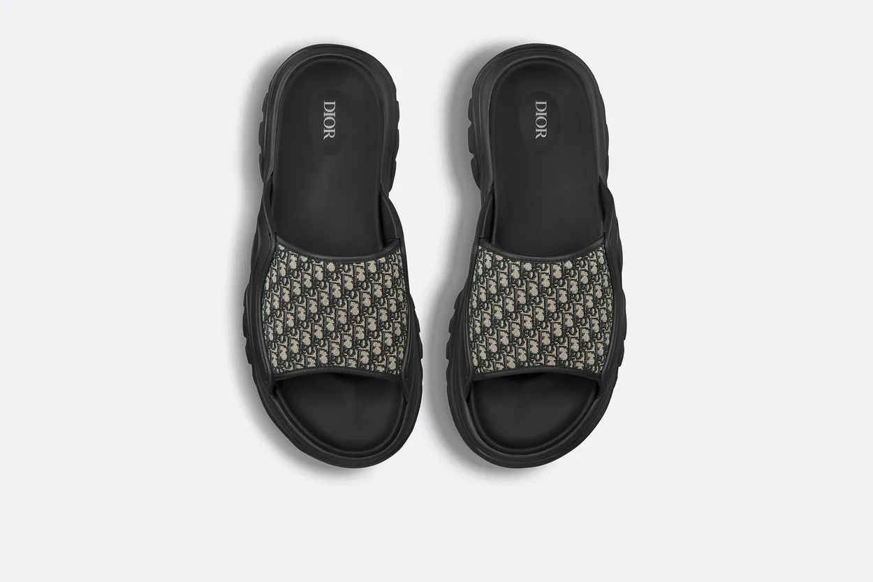 디올 H-TOWN 샌들 블랙 러버 & 베이지