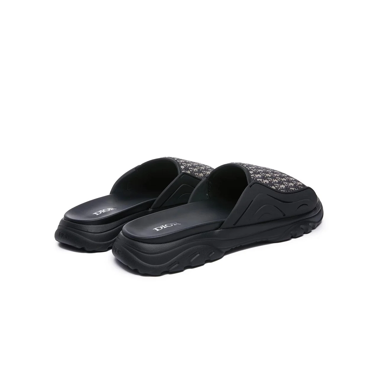 디올 H-TOWN 샌들 블랙 러버 & 베이지