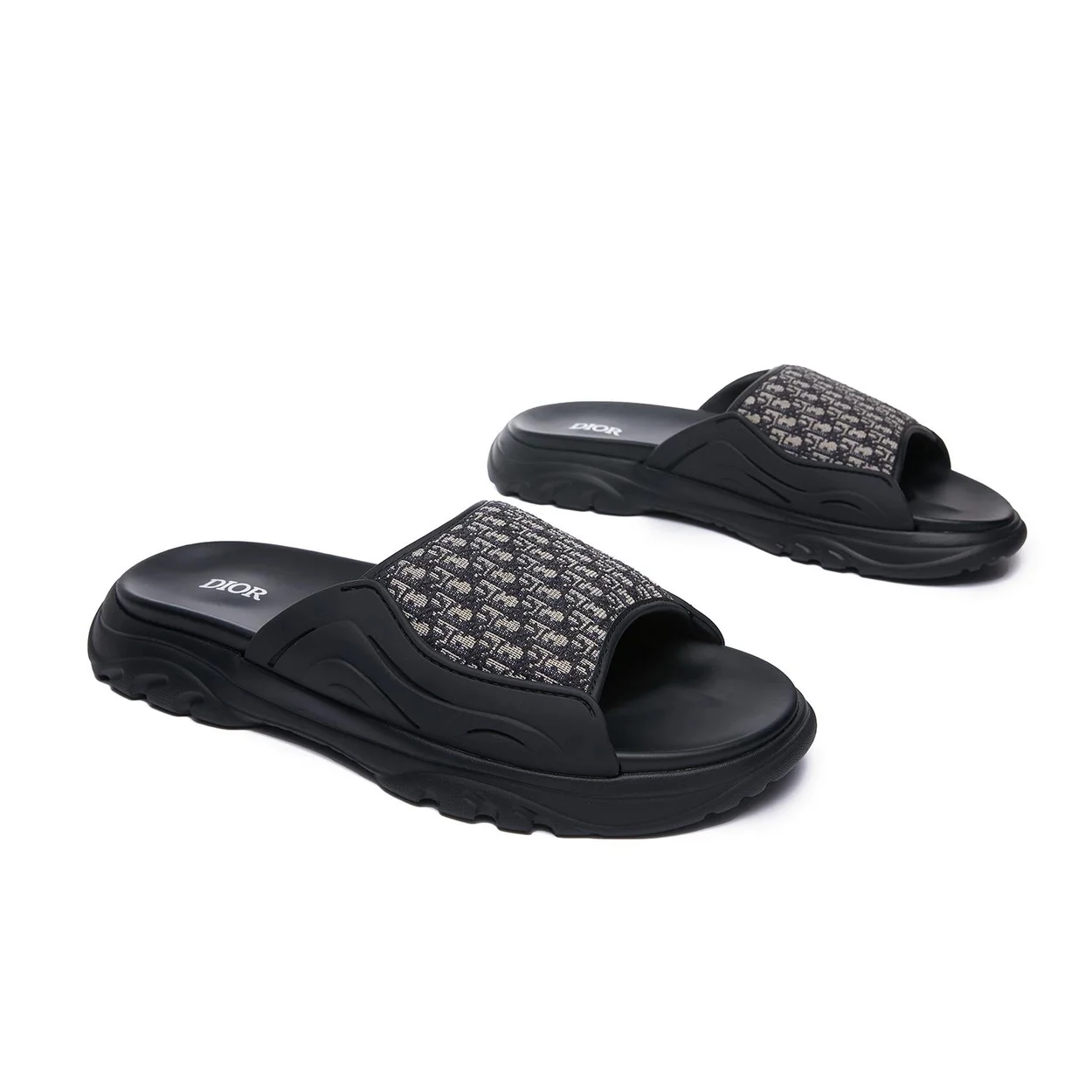 디올 H-TOWN 샌들 블랙 러버 & 베이지