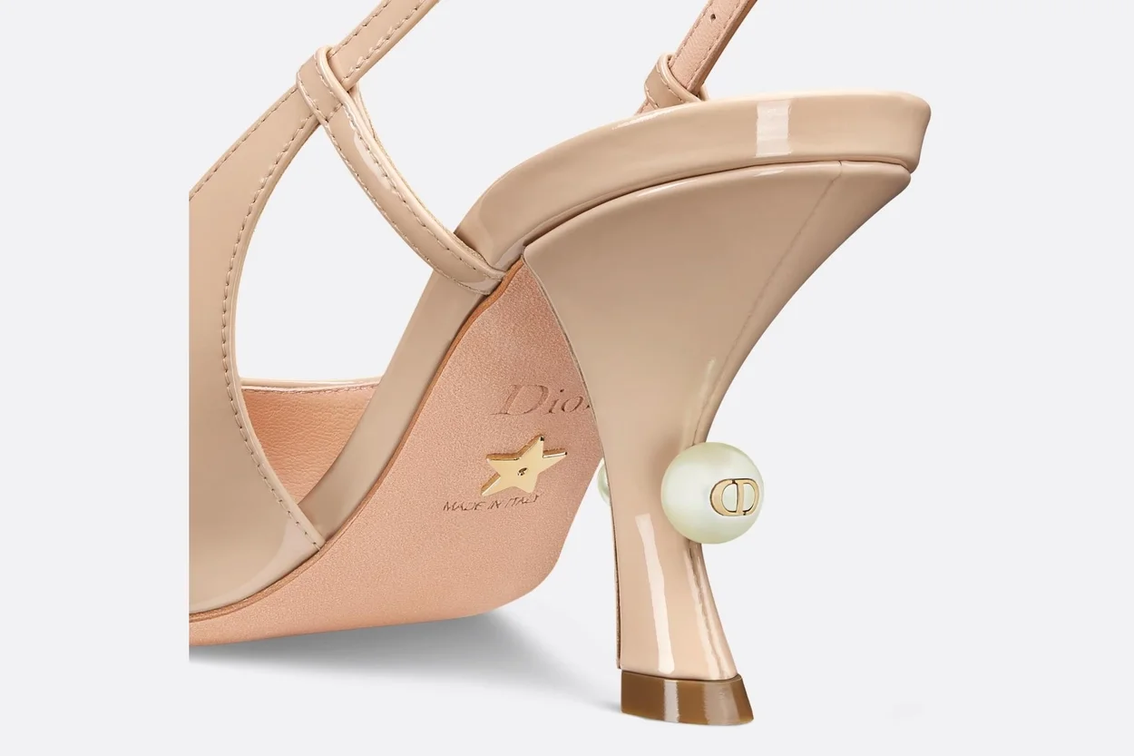 디올 Tribales 슬링백 펌프스 누드 페이턴트