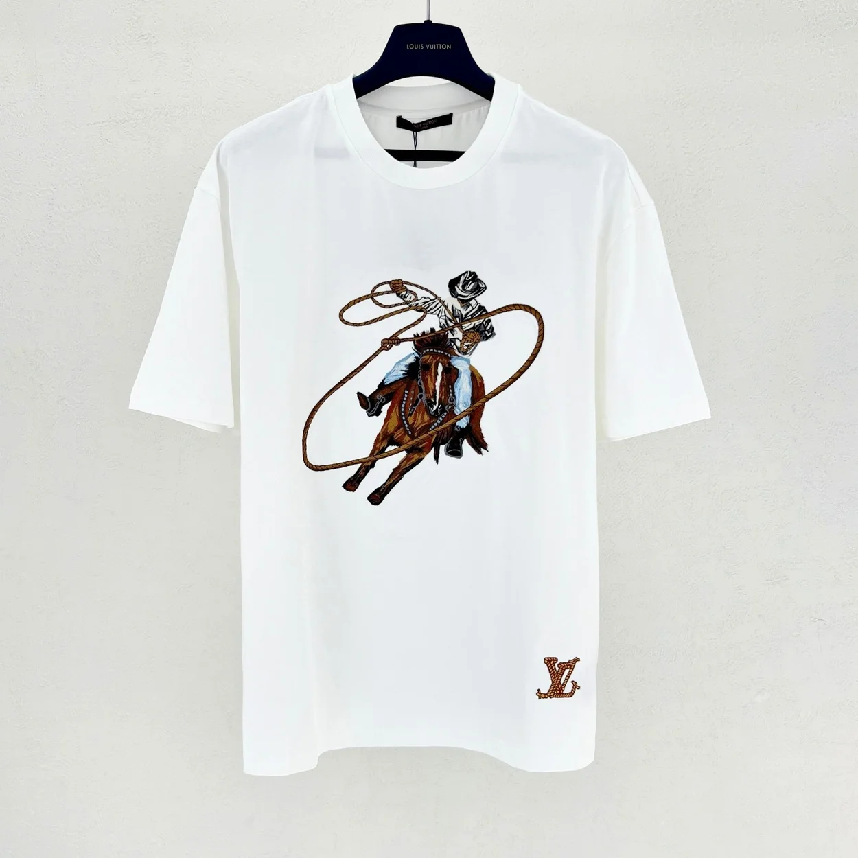 루이비통 그래픽 엠브로이더리 코튼 티셔츠 1AFXNT