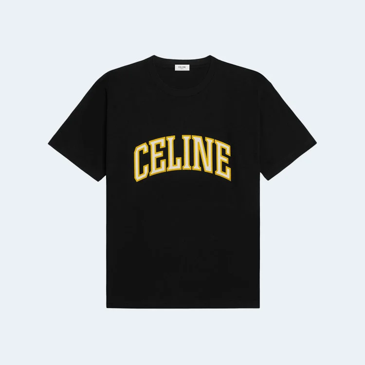 셀린느 반팔 티셔츠 블랙 옐로우 오프화이트