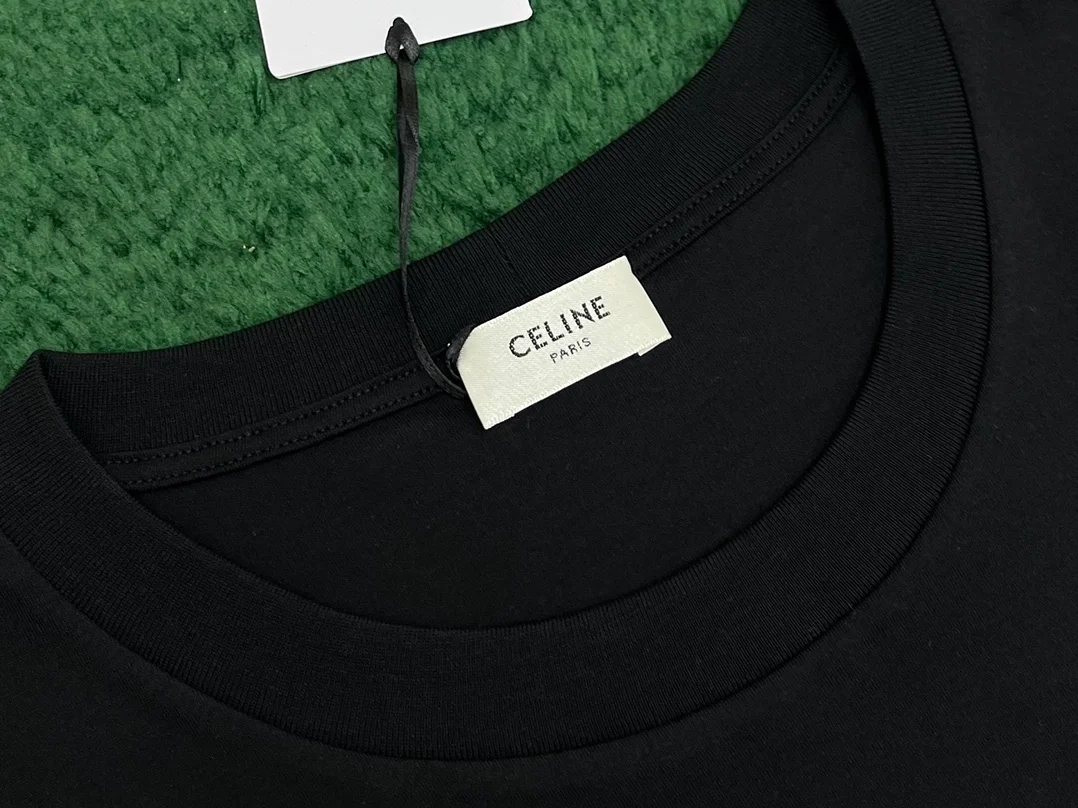 셀린느 반팔 티셔츠 블랙 옐로우 오프화이트