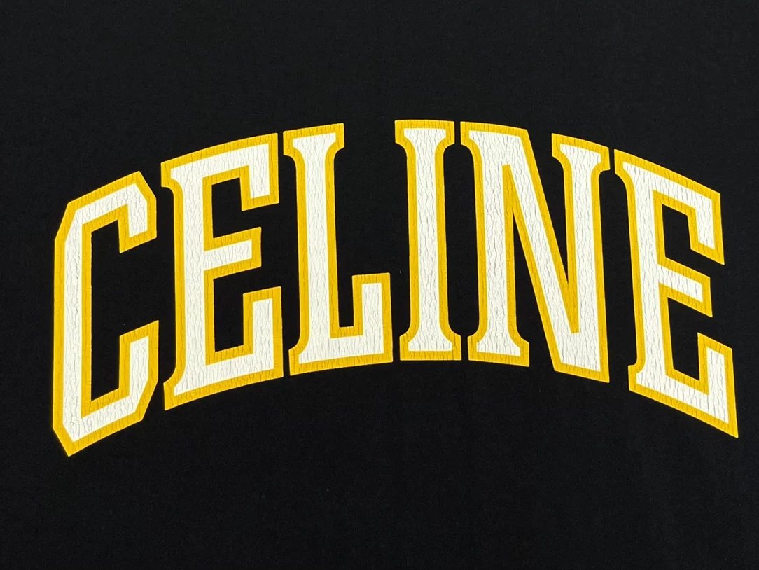 셀린느 반팔 티셔츠 블랙 옐로우 오프화이트