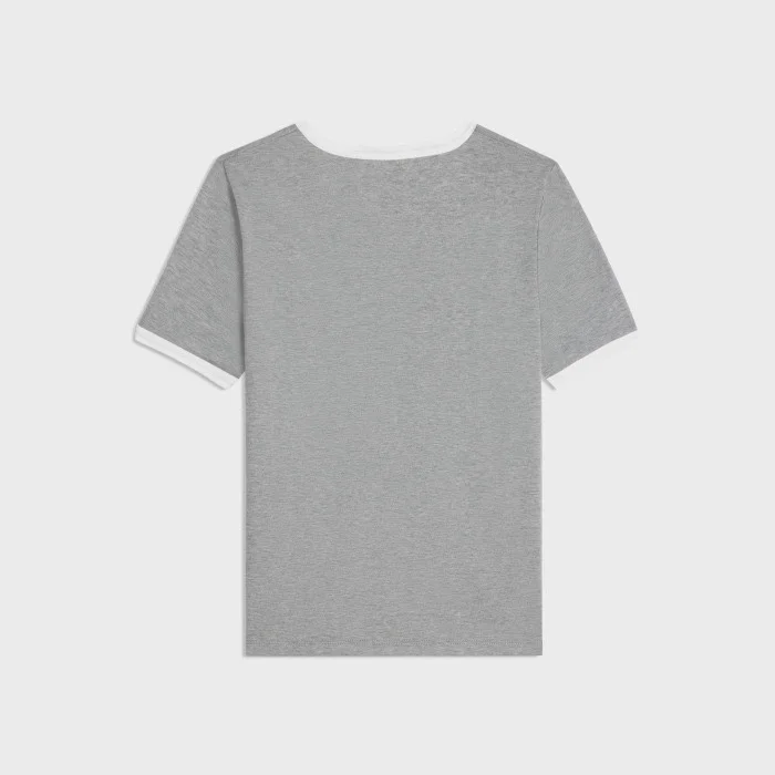 셀린느 70'S 트리옹프 코튼 저지 티셔츠 그레이