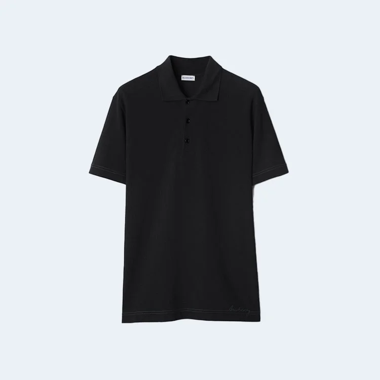 버버리 코튼 폴로 셔츠 블랙