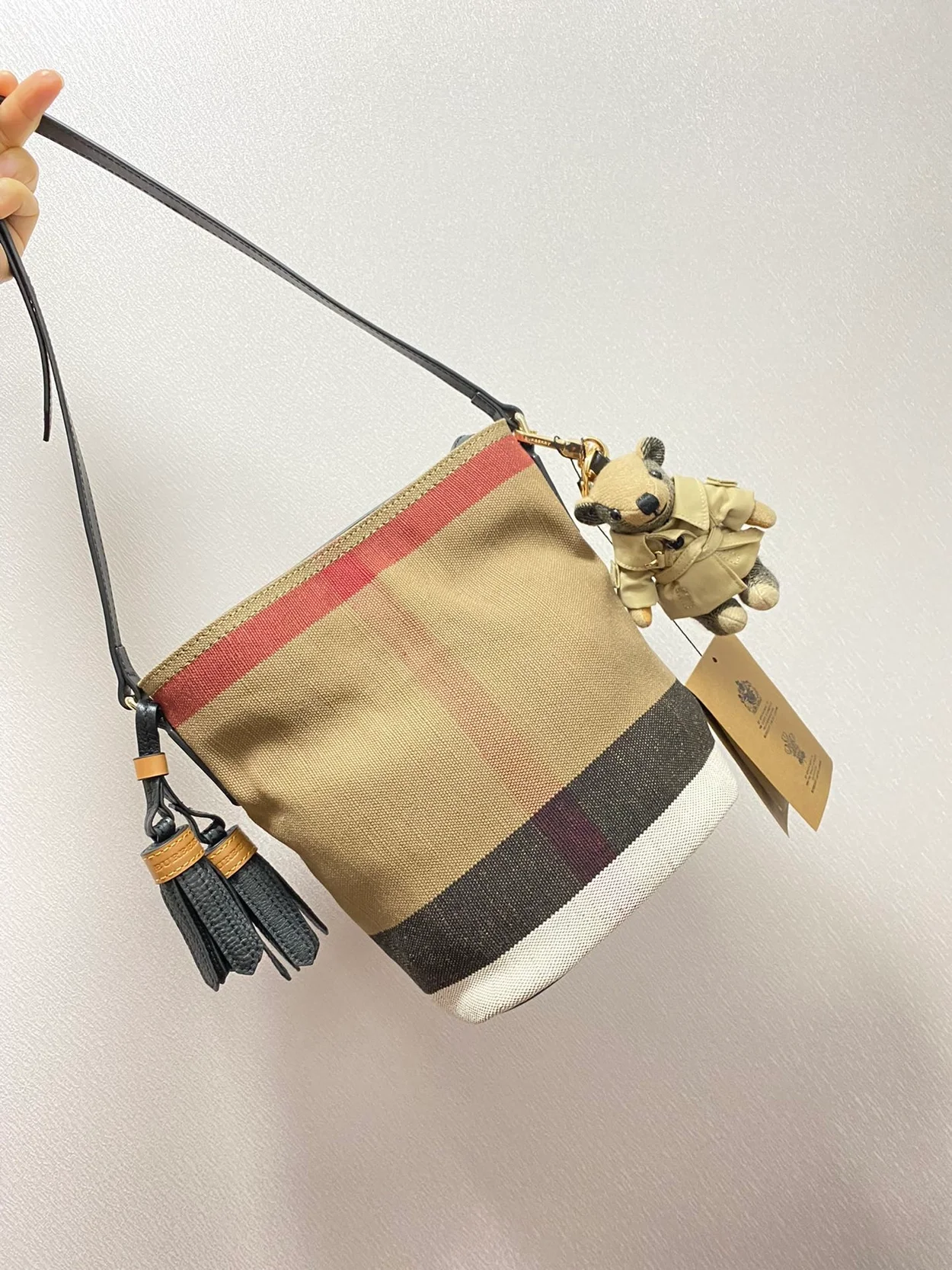 버버리 스몰 캔버스 애쉬비 호보백