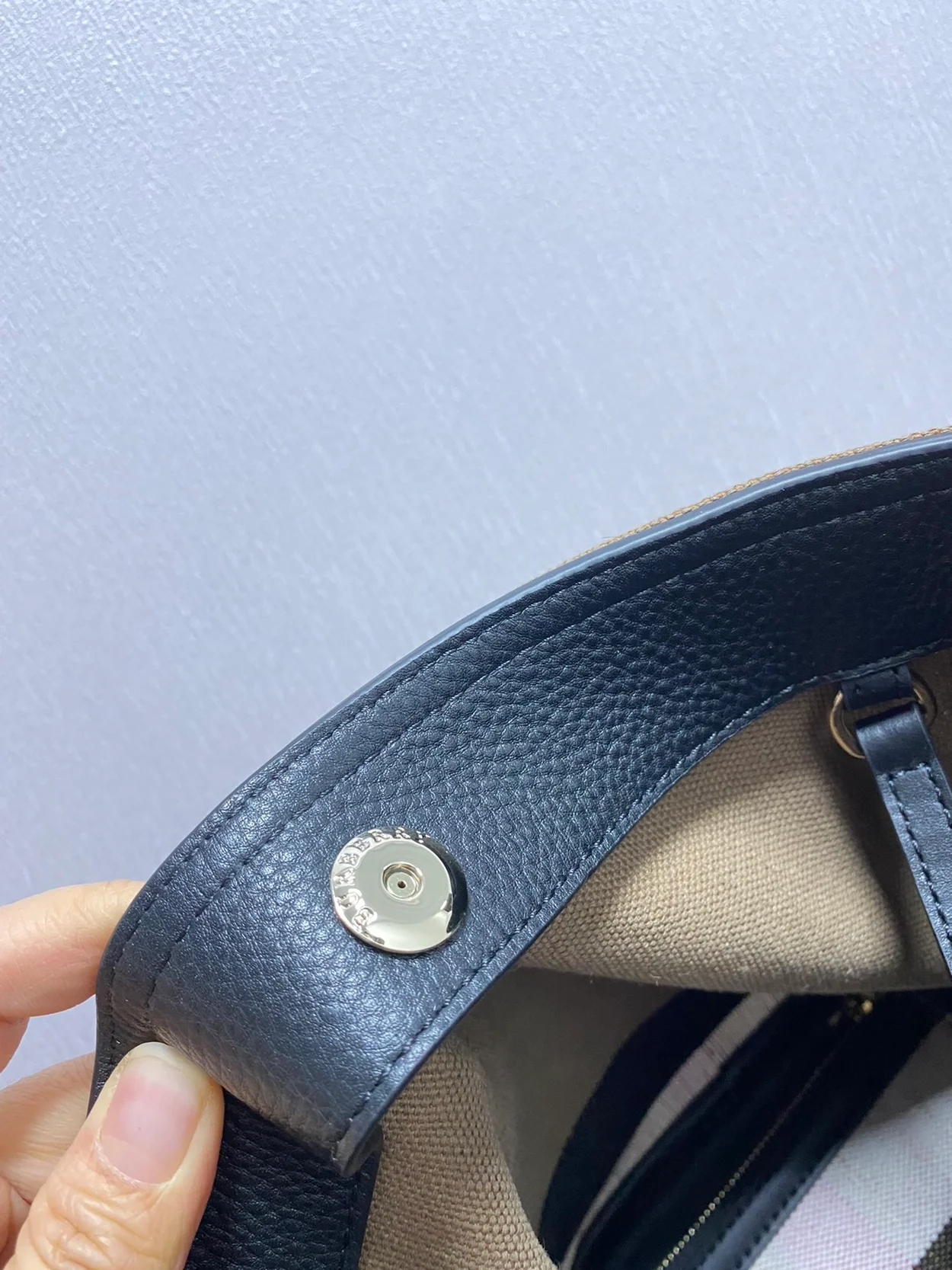 버버리 스몰 캔버스 애쉬비 호보백