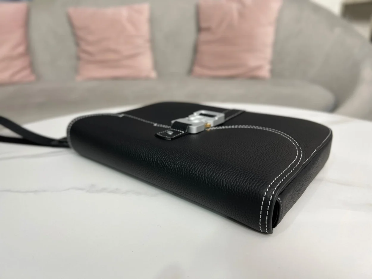 디올 새들 A4 파우치 클러치 백 블랙