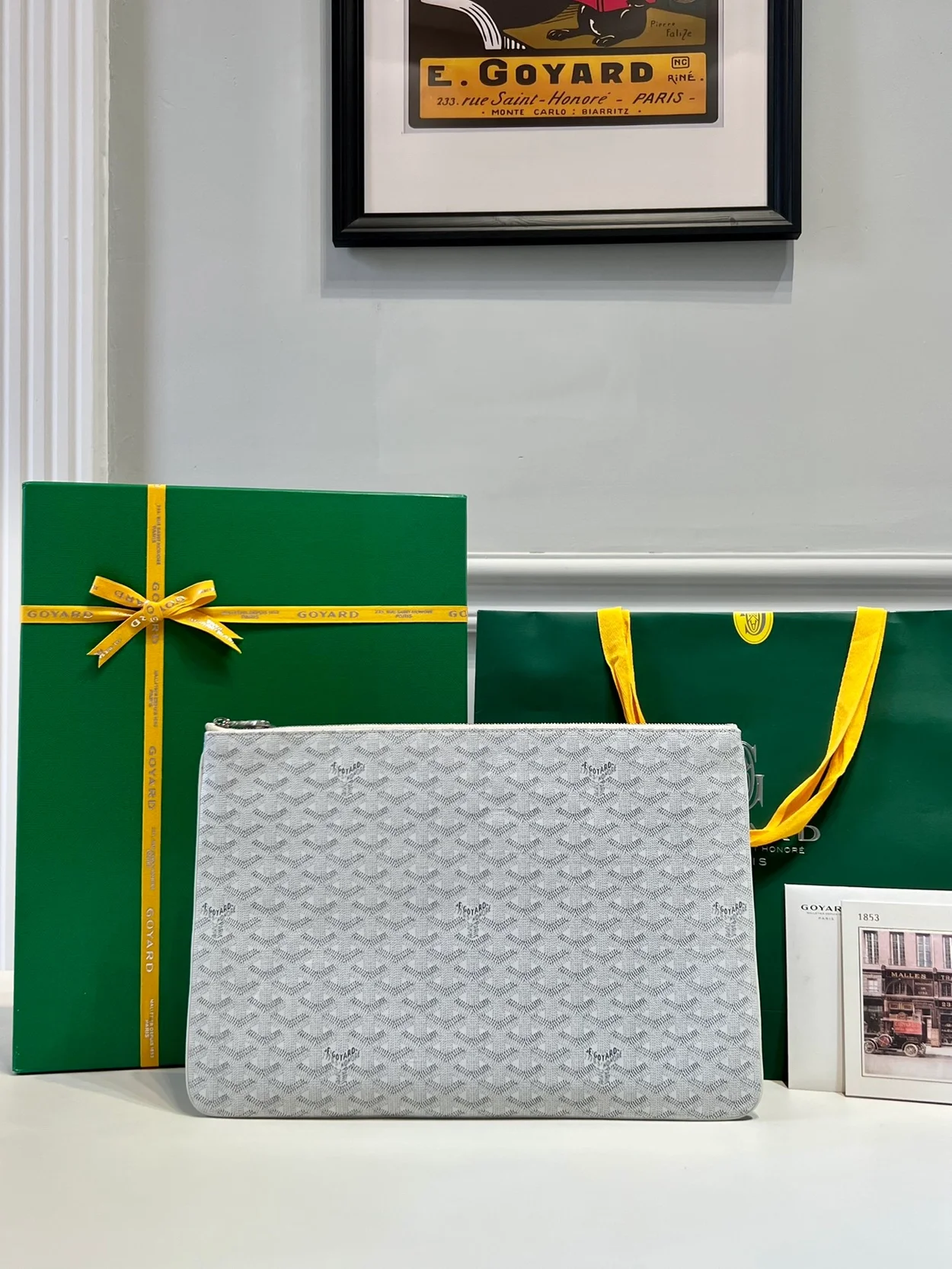 고야드 세나 클러치 MGM 화이트