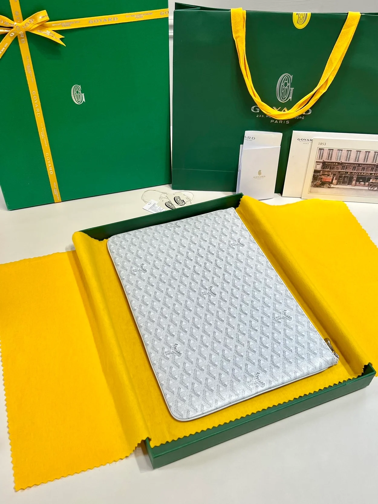 고야드 세나 클러치 MGM 화이트