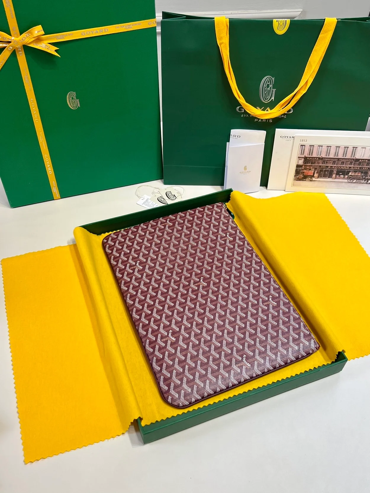 고야드 세나 클러치 MGM 버건디