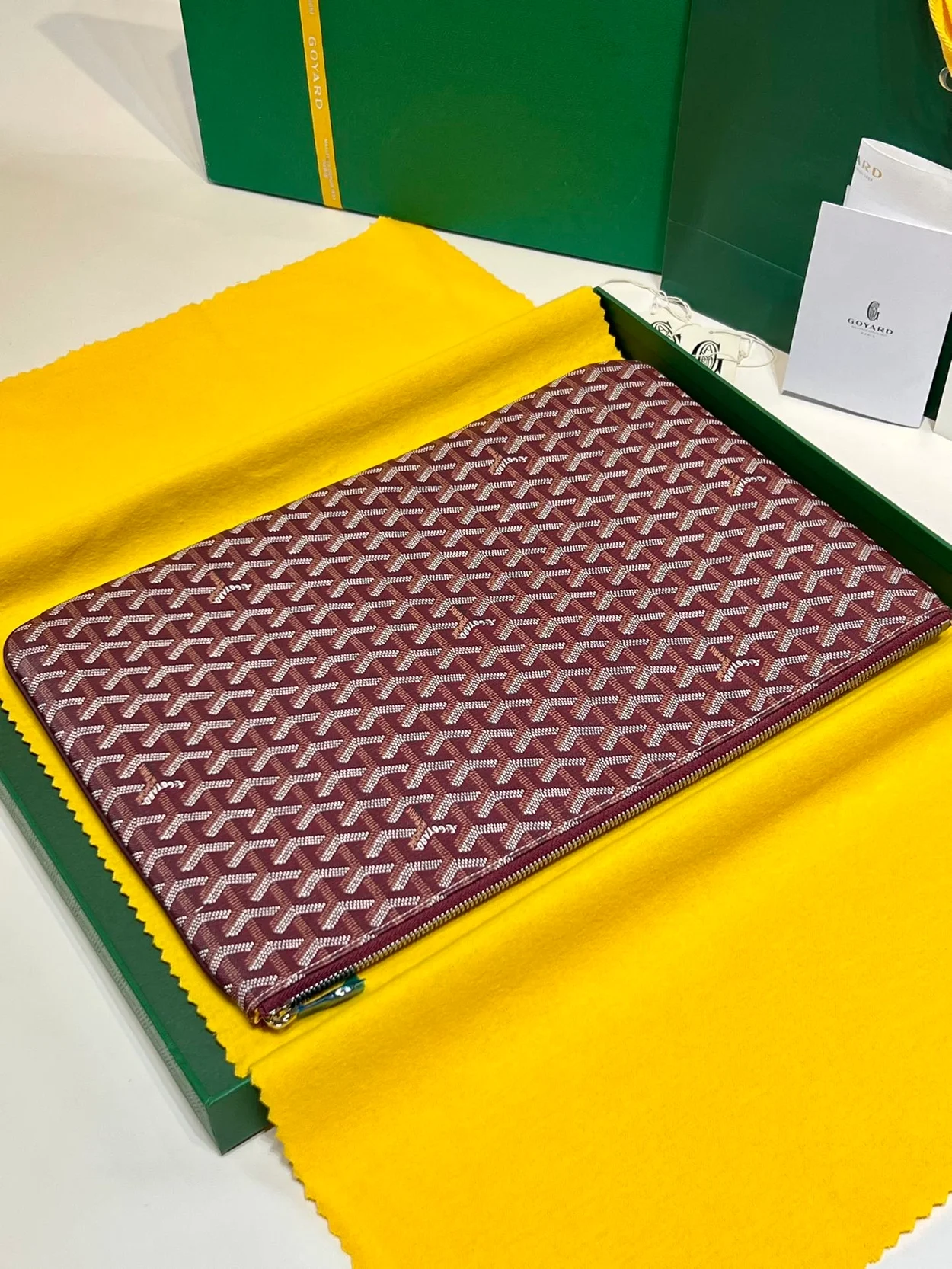 고야드 세나 클러치 MGM 버건디