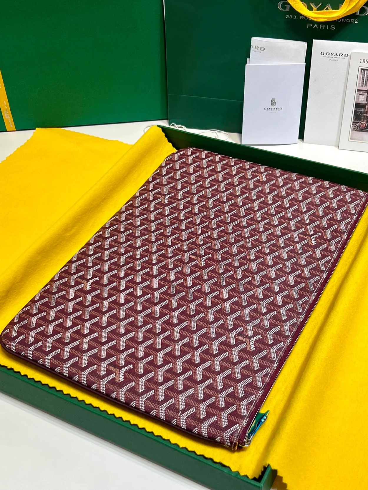 고야드 세나 클러치 MGM 버건디