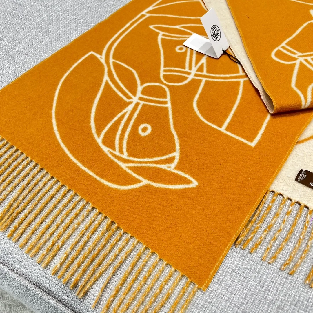 에르메스 카사퀘 오렌지 머플러