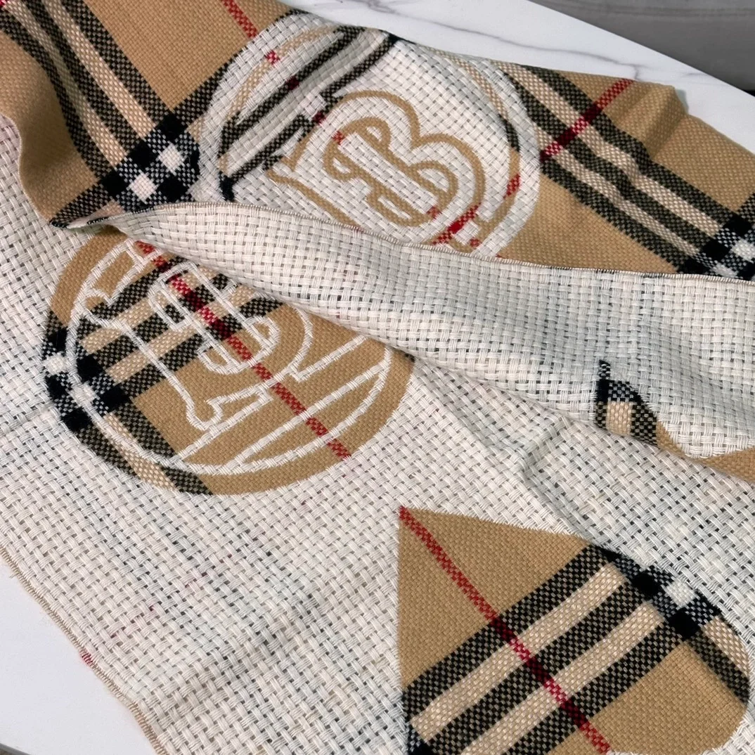 버버리 몽타주 체크 울 캐시미어 스카프