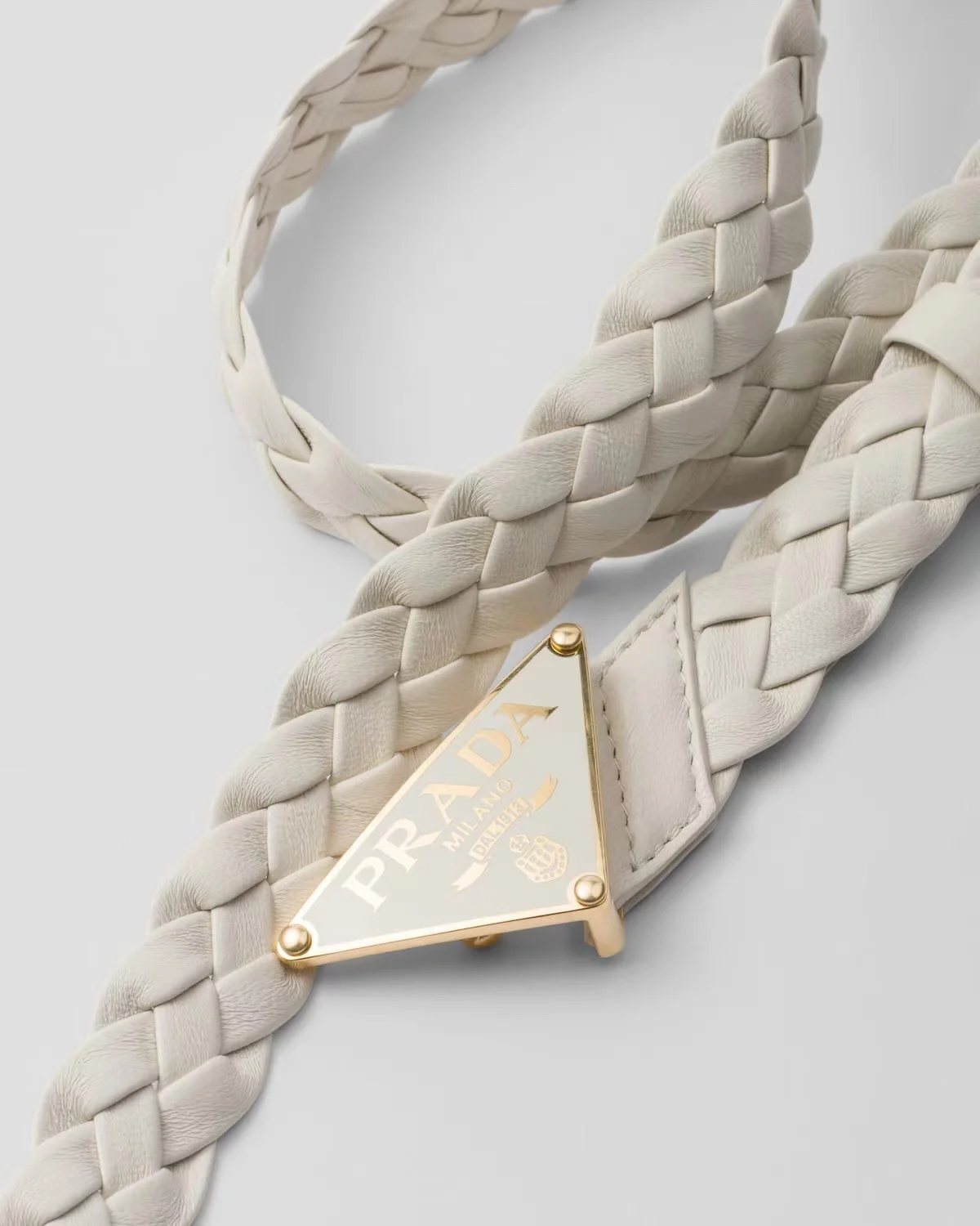 프라다 나파 레더 벨트 화이트 25mm