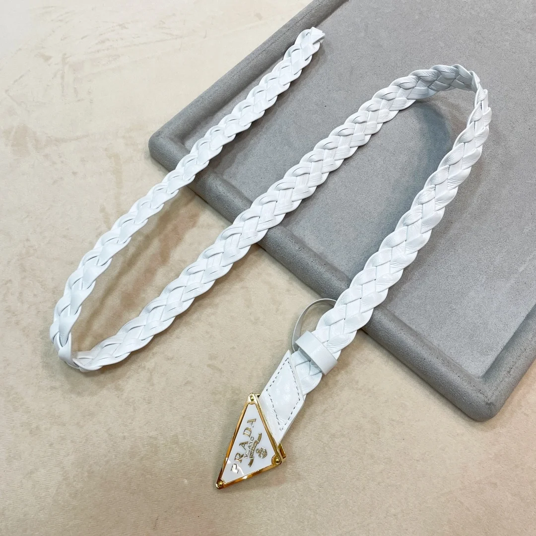 프라다 나파 레더 벨트 화이트 25mm