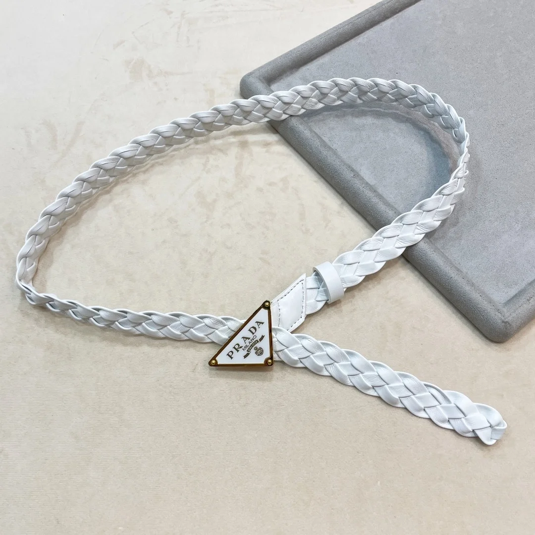 프라다 나파 레더 벨트 화이트 25mm