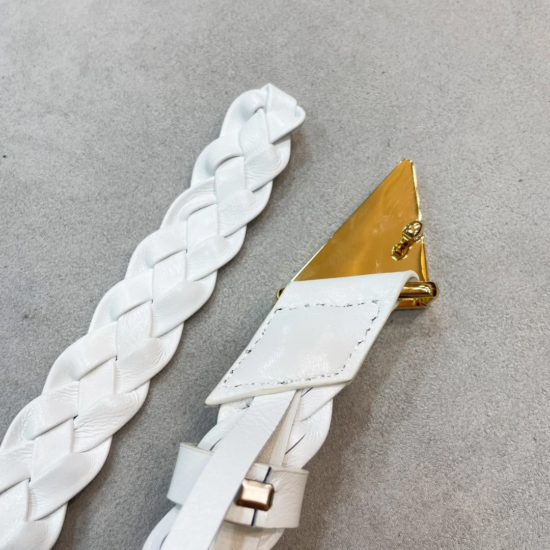 프라다 나파 레더 벨트 화이트 25mm