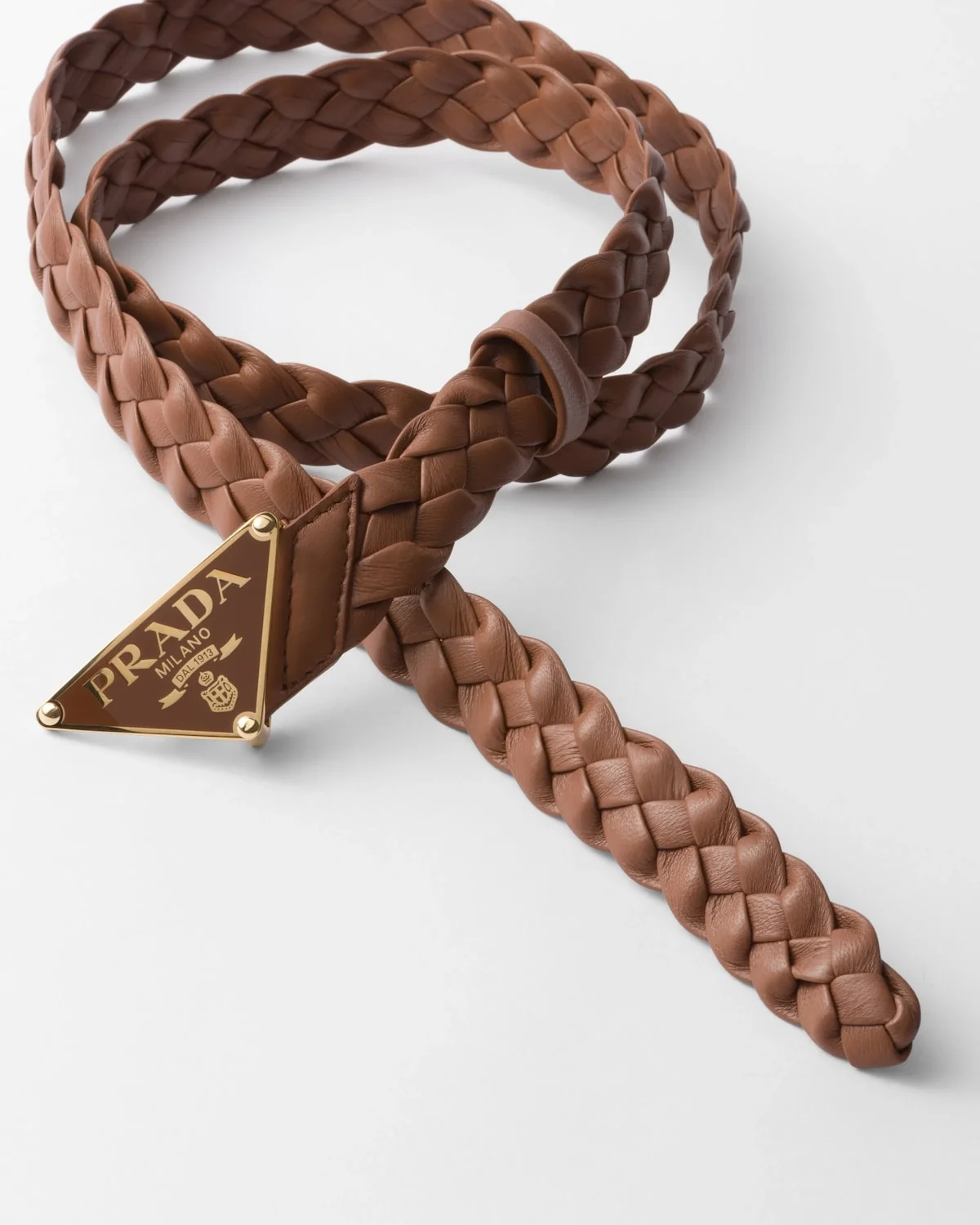 프라다 나파 레더 벨트 브라운 25mm