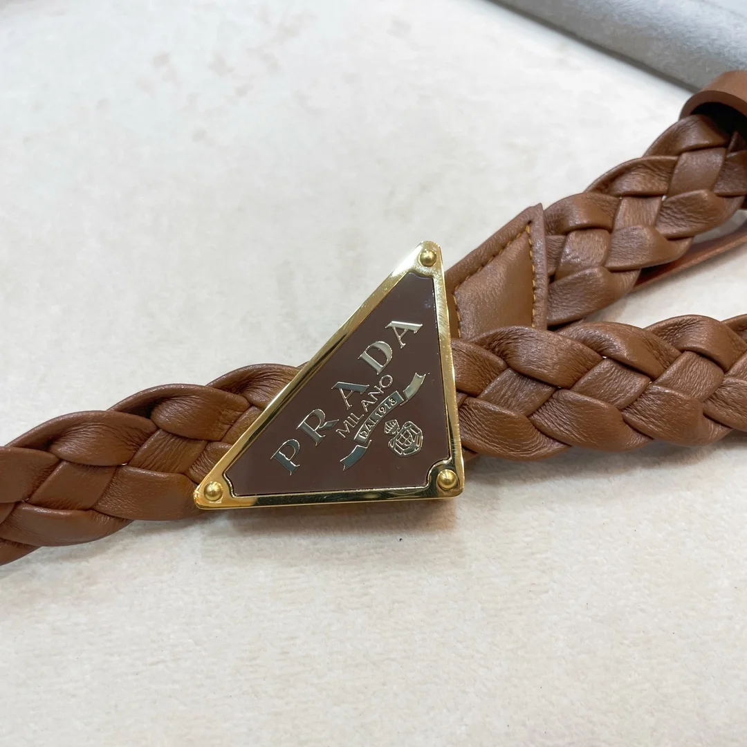 프라다 나파 레더 벨트 브라운 25mm