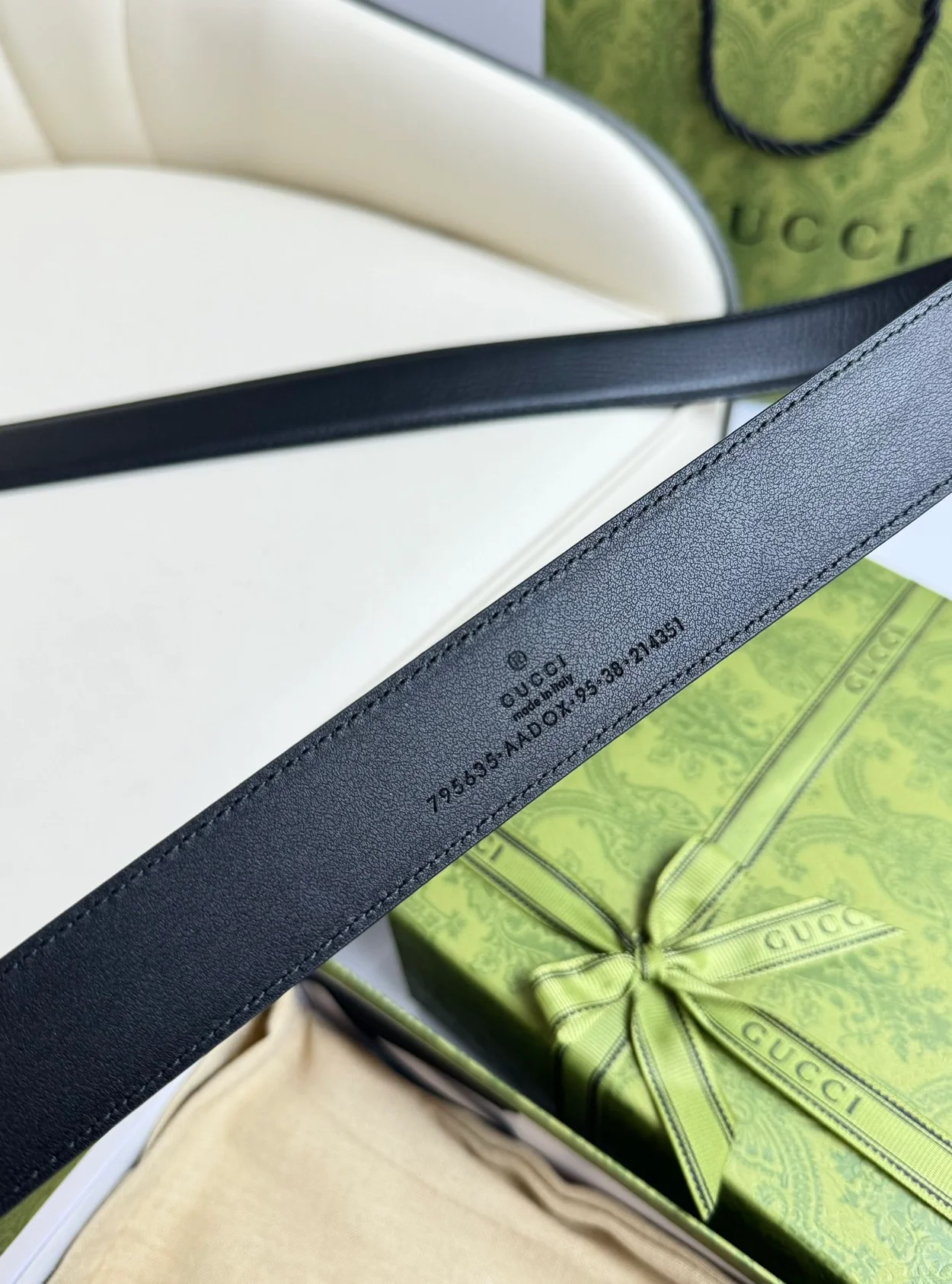 구찌 직사각형 버클 벨트 블랙 30mm