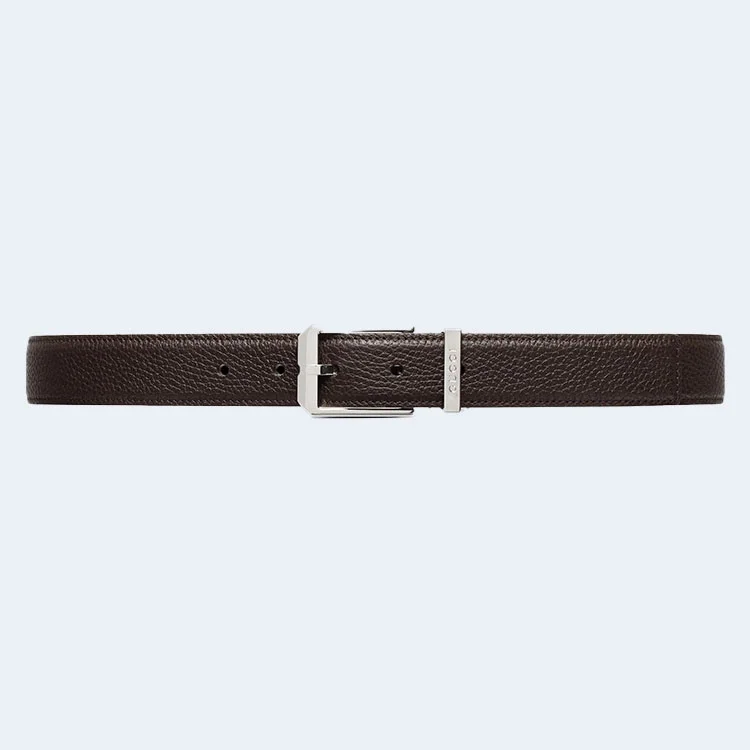 구찌 직사각형 버클 벨트 브라운 30mm