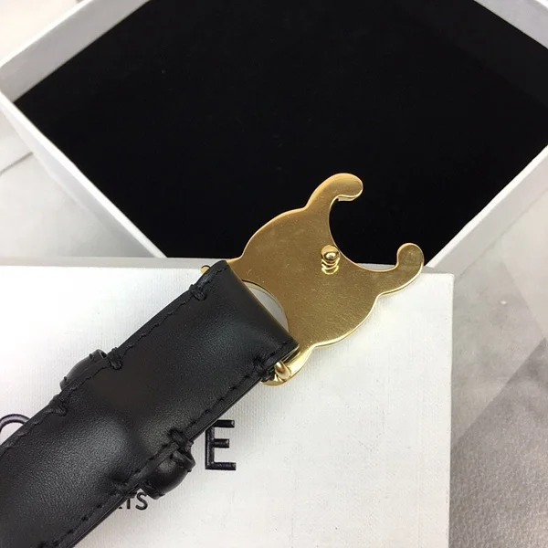 셀린느 미디움 트리옹프 벨트 토리옹 레더 블랙