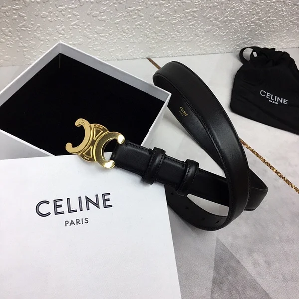 셀린느 미디움 트리옹프 벨트 토리옹 레더 블랙