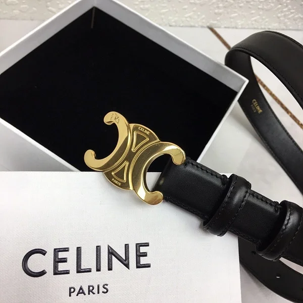 셀린느 미디움 트리옹프 벨트 토리옹 레더 블랙