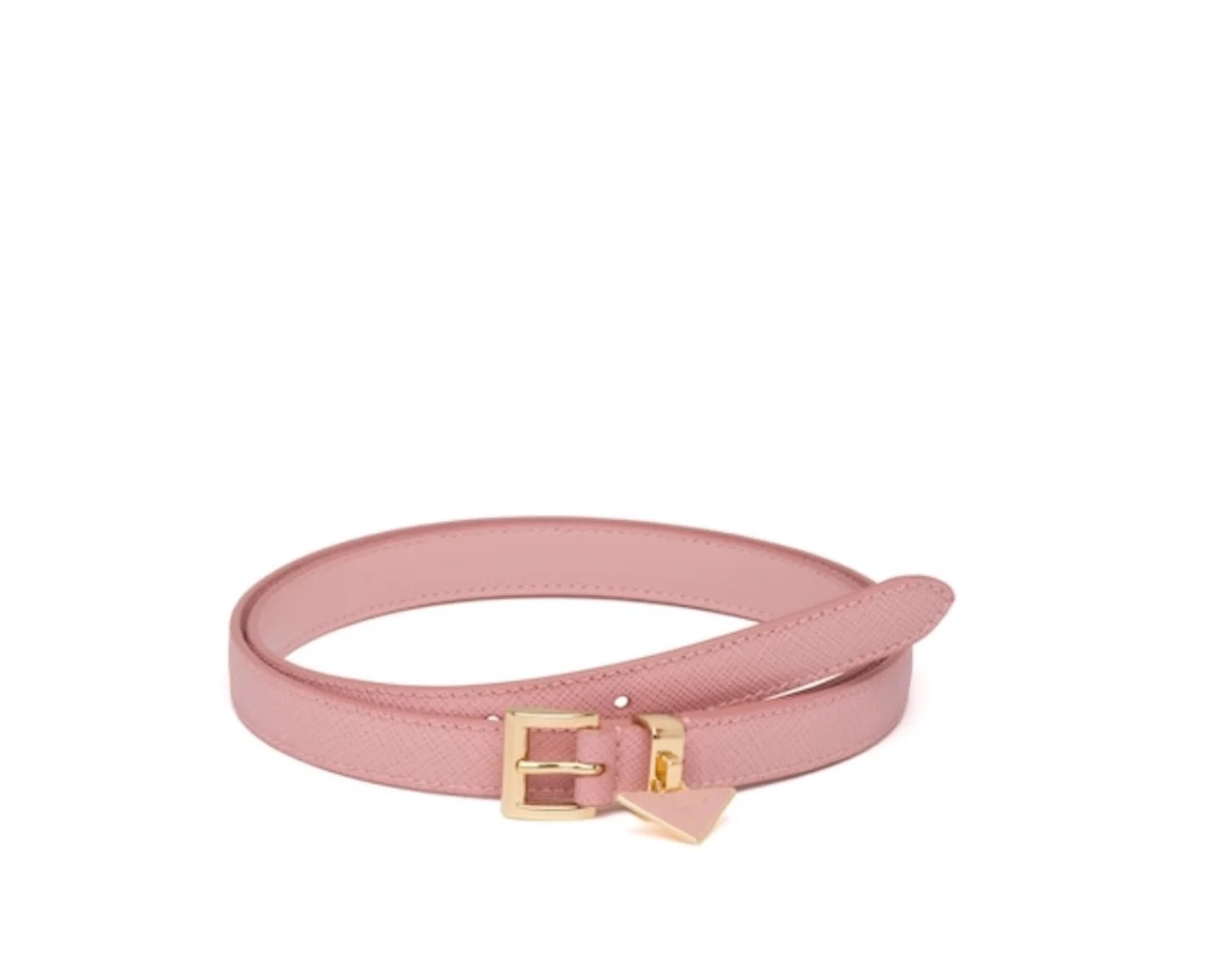 프라다 사피아노 레더 벨트 핑크 15mm