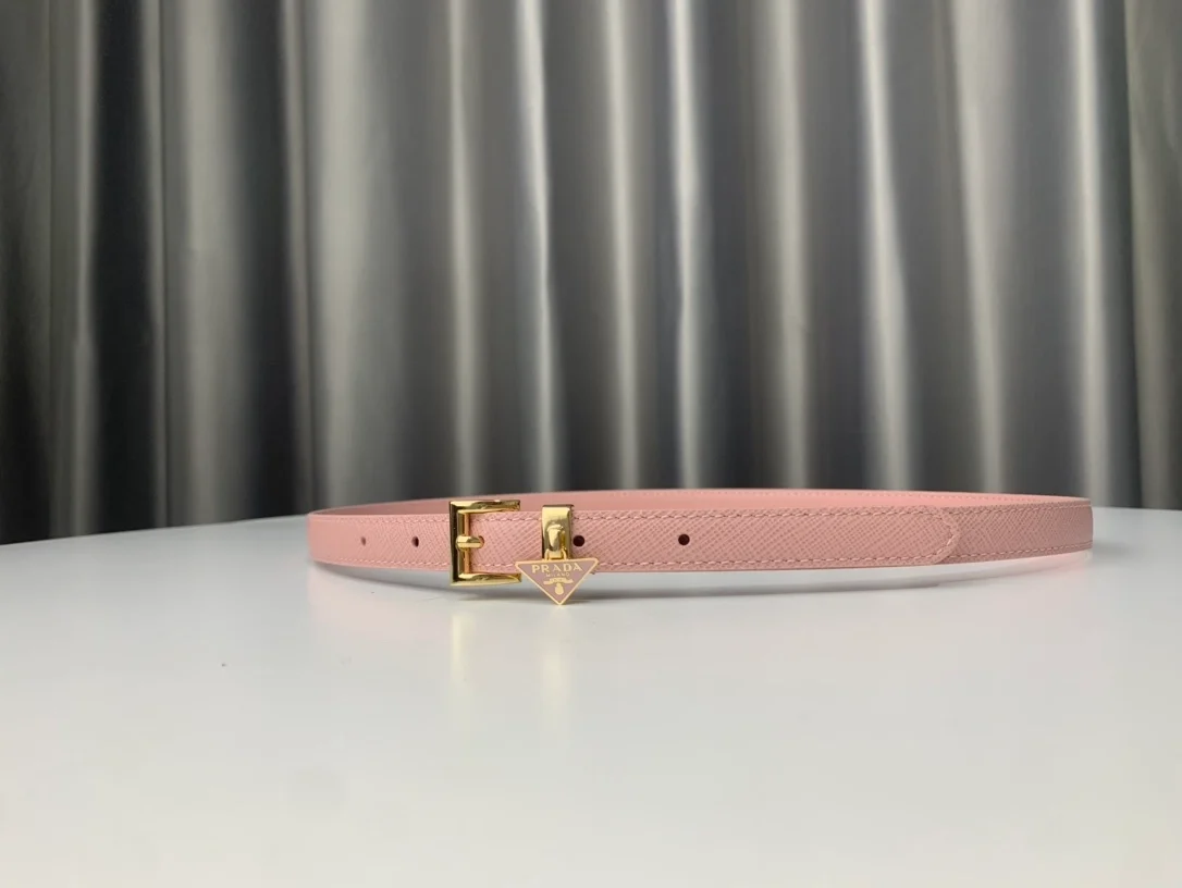 프라다 사피아노 레더 벨트 핑크 15mm
