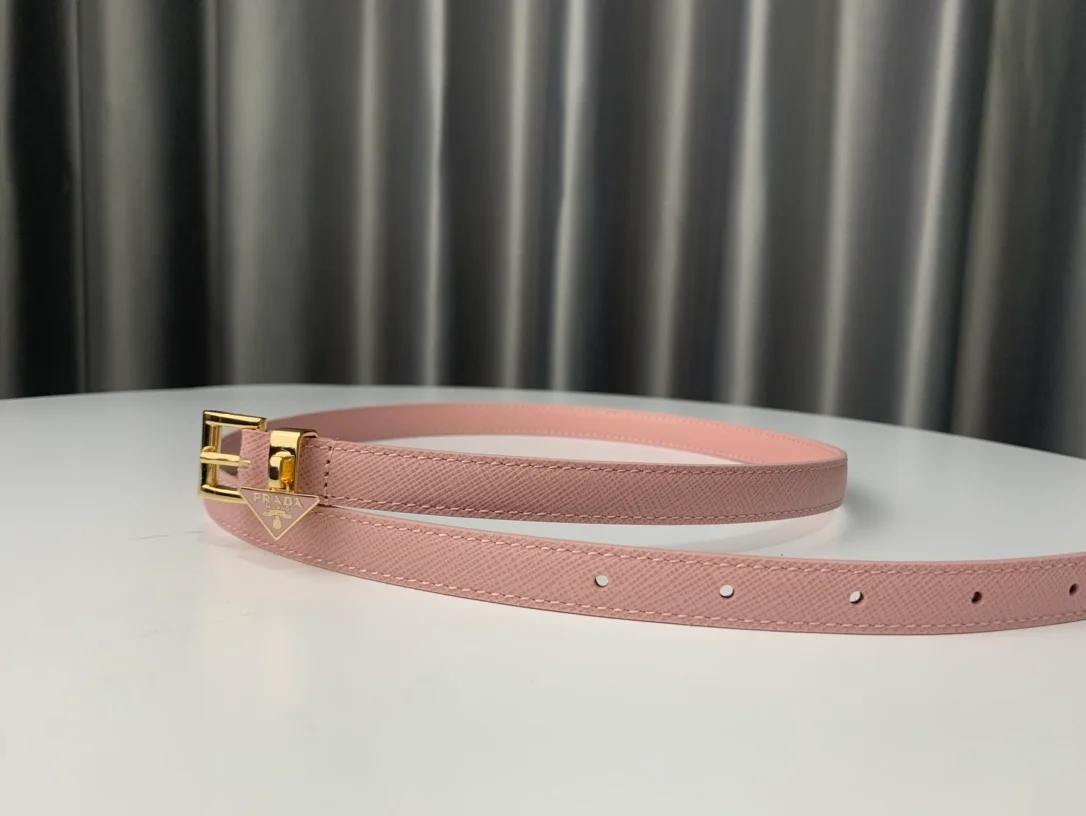 프라다 사피아노 레더 벨트 핑크 15mm