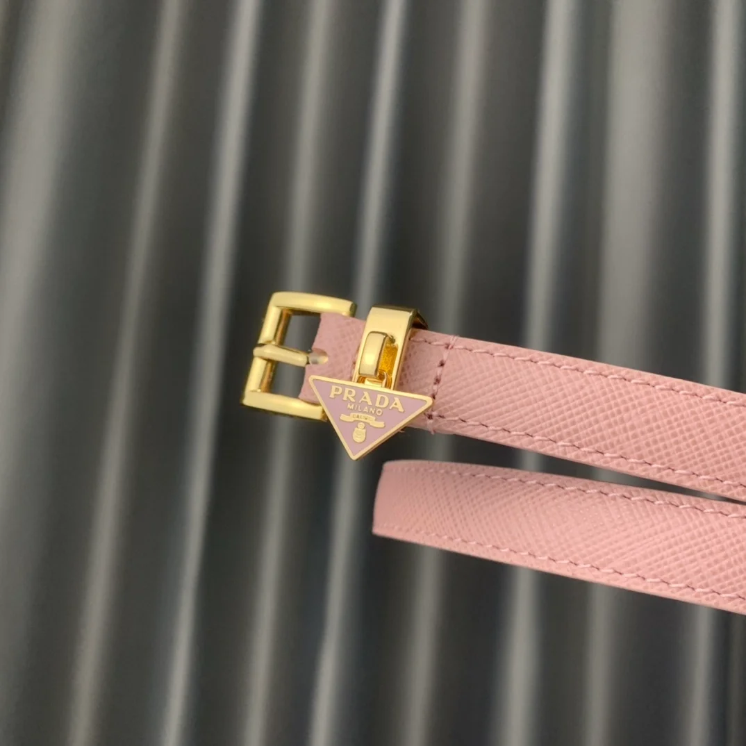 프라다 사피아노 레더 벨트 핑크 15mm
