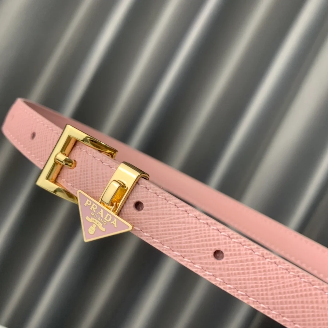 프라다 사피아노 레더 벨트 핑크 15mm
