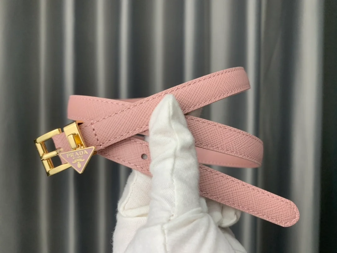 프라다 사피아노 레더 벨트 핑크 15mm