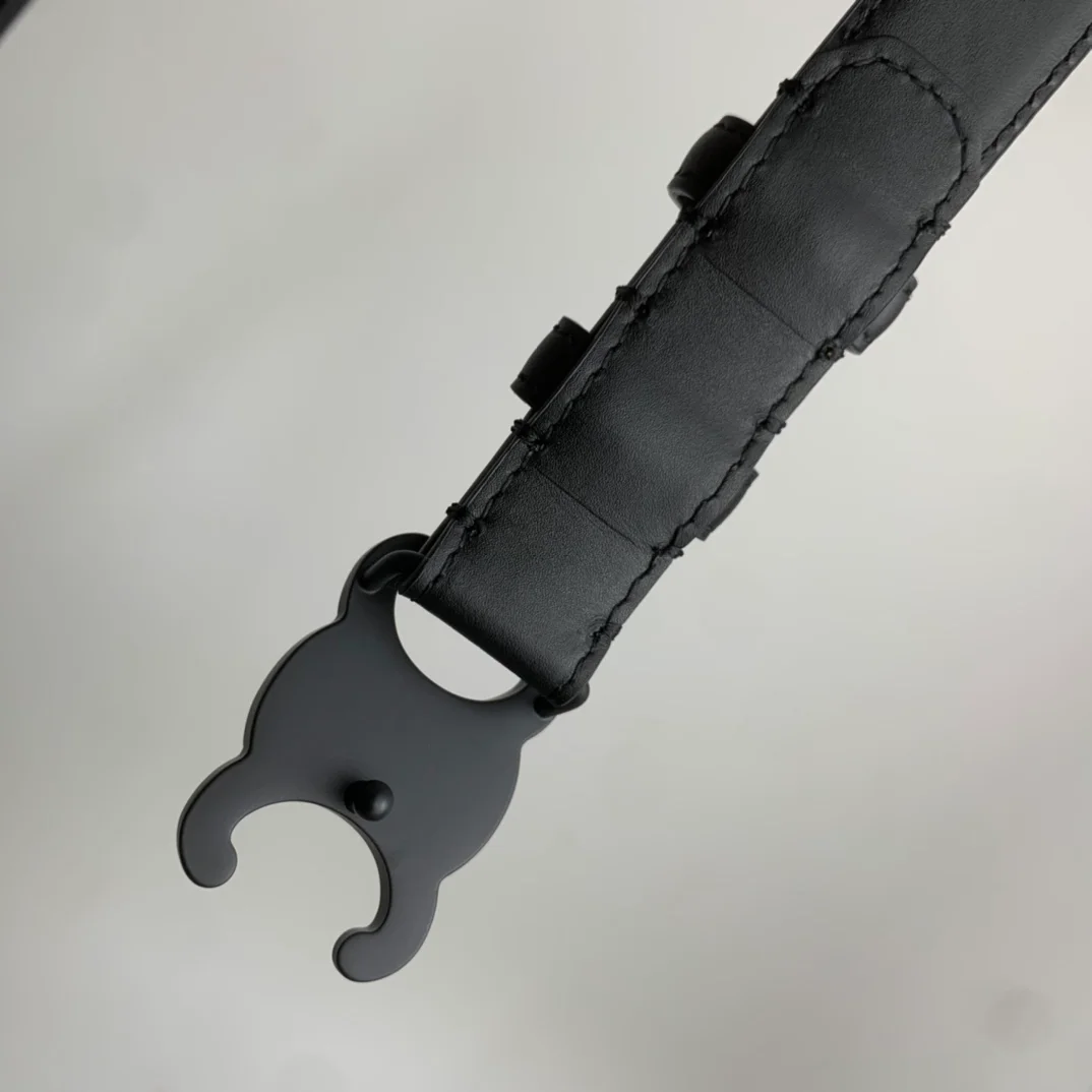 셀린느 미디엄 퀴어 트리옹프 벨트 블랙 25mm