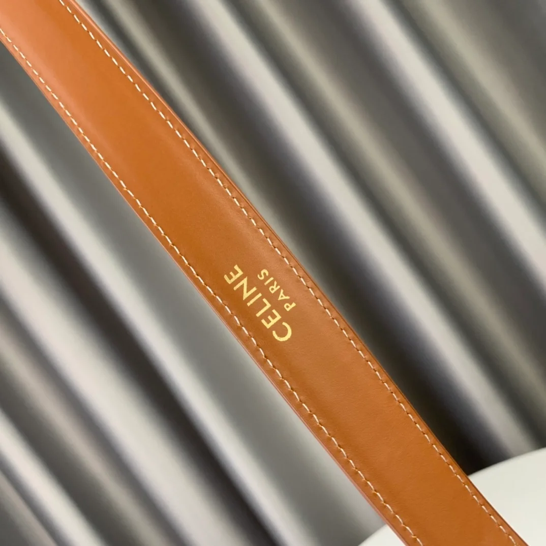 셀린느 미디엄 트리옹프 텍스타일 벨트 탠 25mm