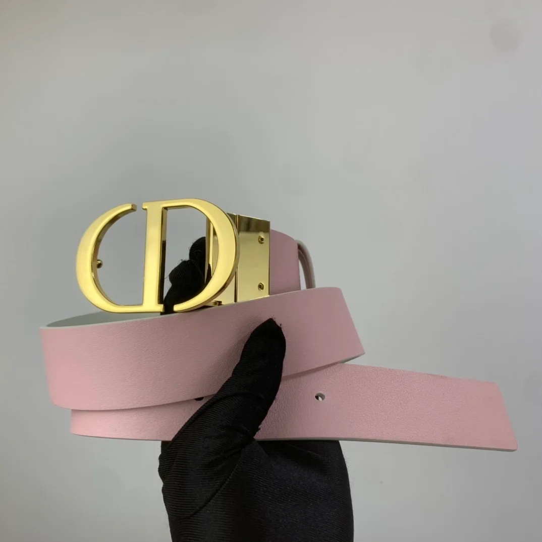 디올 30 몽테뉴 리버서블 벨트 핑크 라떼 35mm