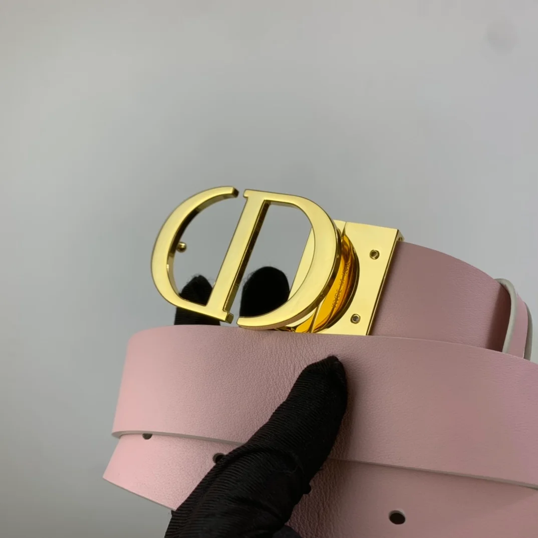 디올 30 몽테뉴 리버서블 벨트 핑크 라떼 35mm