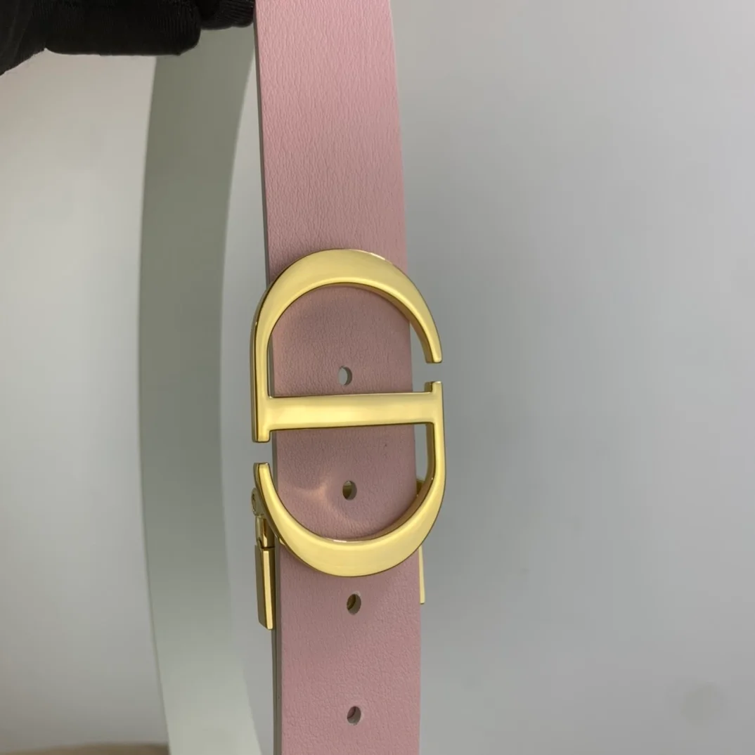 디올 30 몽테뉴 리버서블 벨트 핑크 라떼 35mm