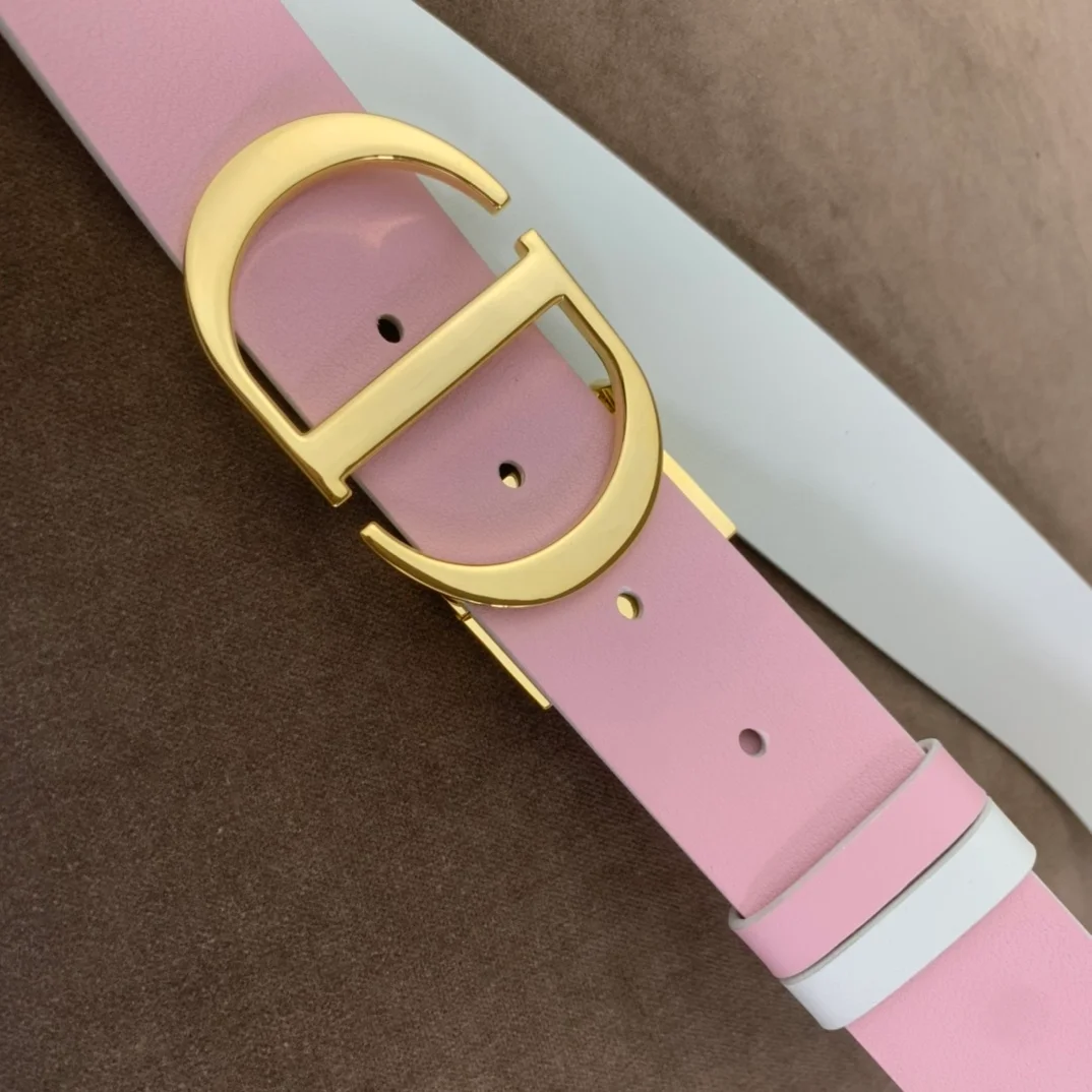디올 30 몽테뉴 리버서블 벨트 핑크 라떼 35mm