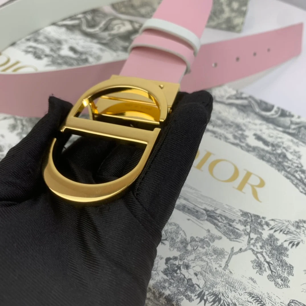 디올 30 몽테뉴 리버서블 벨트 핑크 라떼 35mm
