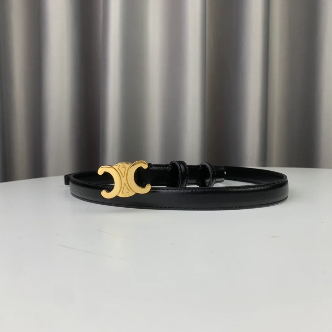 셀린느 스몰 트리옹프 벨트 블랙 18mm