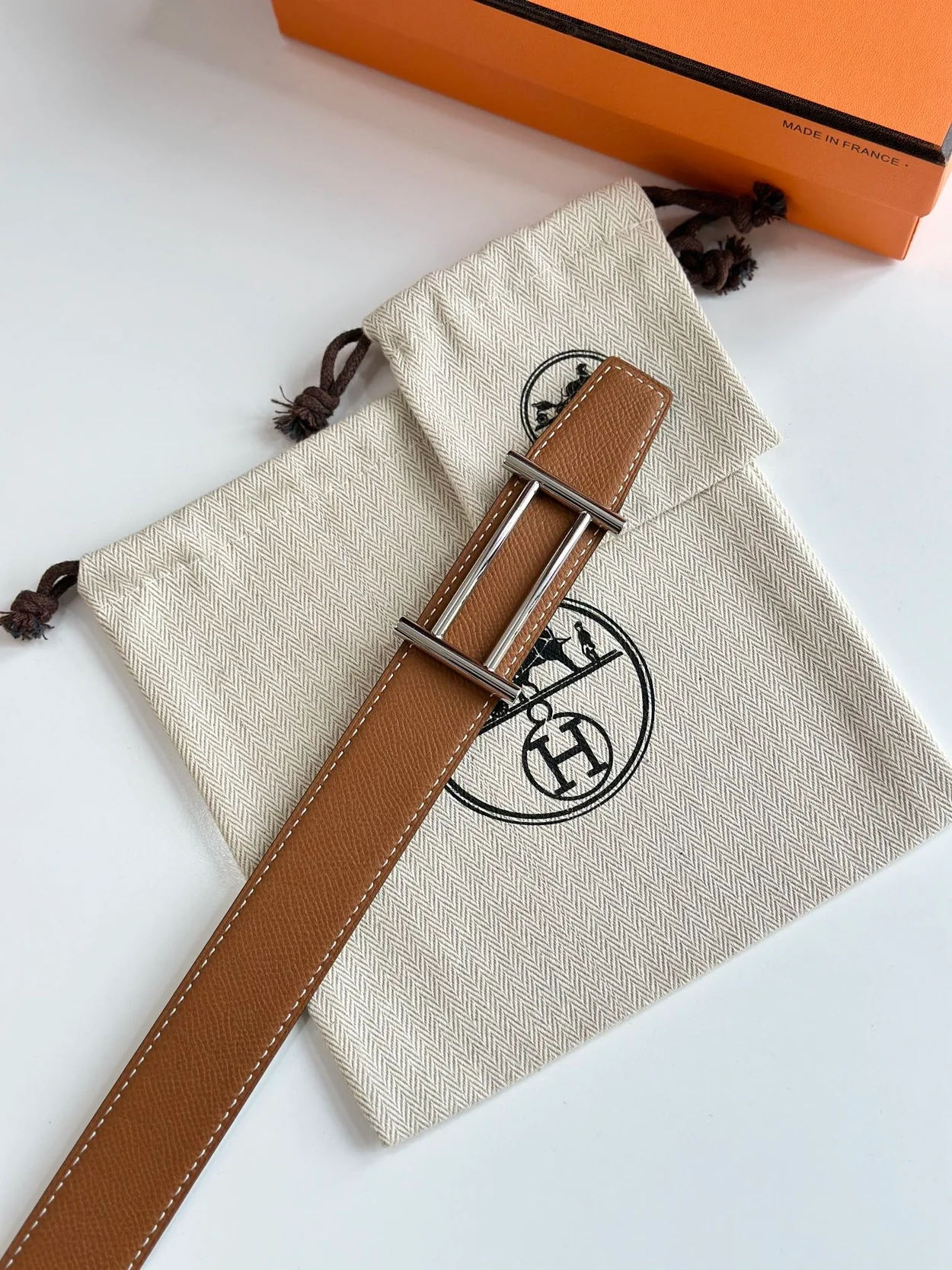 에르메스 라이더 리버서블 벨트 실버 32mm