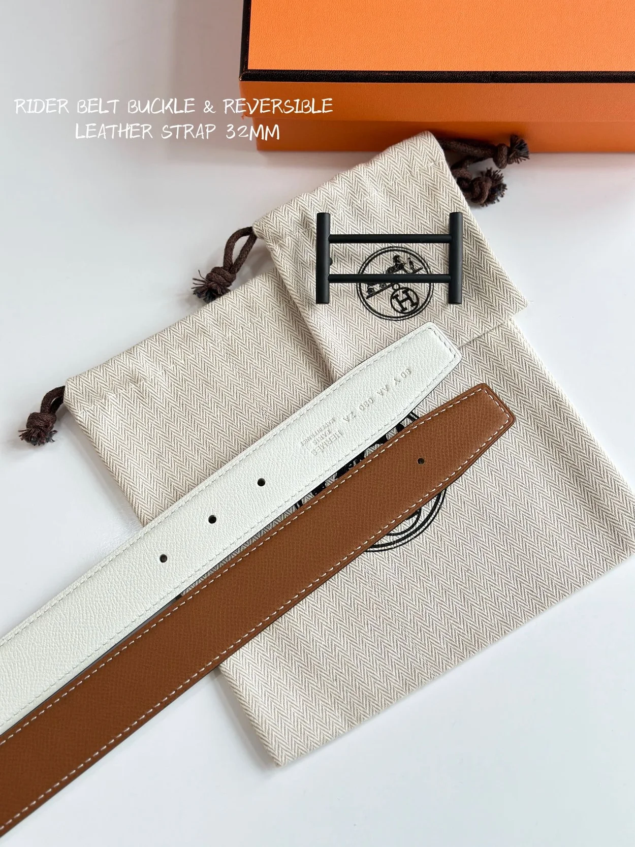 에르메스 라이더 리버서블 벨트 다크 32mm